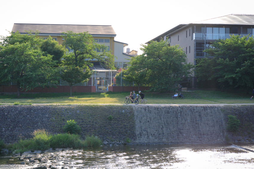 鴨川を自転車で走る事